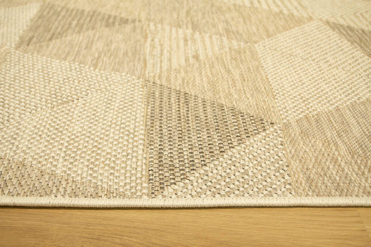 Dywan Sznurkowy Oria 529/YV7-Z Beż Szary Krem Trójkąty Gruby Splot