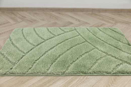 Dywanik Łazienkowy Antypoślizgowy Sash Sage Zielony Pasy