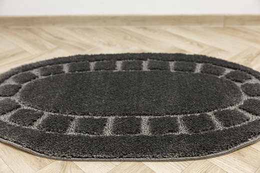 Dywanik Łazienkowy Antypoślizgowy Ocean Dark Grey Ciemny Szary Owalny