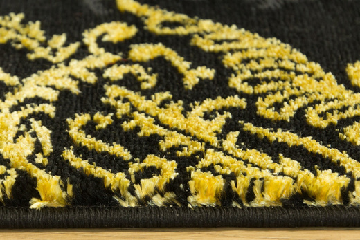 Dywan FESTIVAL 2746A yellow/black Czarny Złoty Ornament