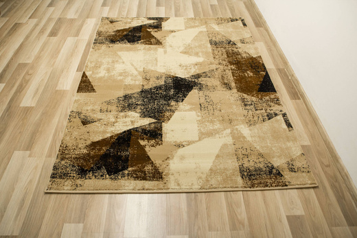 Dywan Super Rose B885A Beige/Cream Brąz Beż Krem Trójkąty Przecierany
