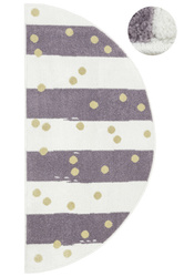 Dywan Półokrągły Dziecięcy Lima M044A cream/lila Fiolet Krem Zloty Paski