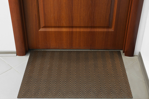 Wycieraczka gumowa kolor M58 dwustronna antypoślizgowa brąz czerń jodełka karo