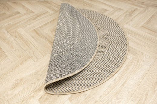 Okrągły Dywan Sznurkowy Jeans 19242/P01 Koło Beż Krem Jodełka