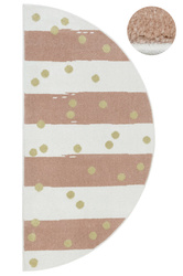 Dywan Półokrągły Dziecięcy Lima M044A cream/rose Róż Krem Zloty Paski