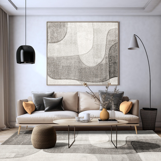 Dywan Kandy N381A l.grey/d.grey Szary Krem Fryz