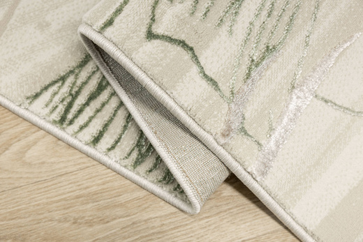 Lśniący Dywan Allora Plus F784A cream/green Beż Krem Zieleń Liście