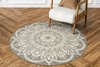 Okrągły Dwustronny Dywan Sznurkowy Brussels 205333/10010 silver rozeta Outdoor