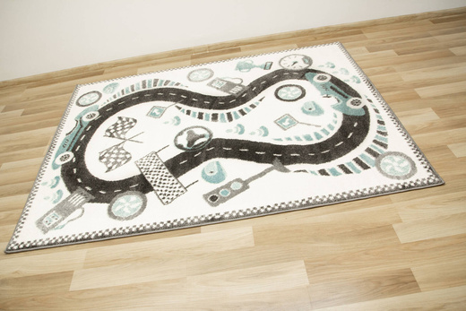 Dywan Dziecięcy Lima F500A cream/d.grey Uliczki Wyścigi