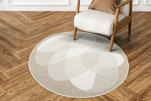 Okrągły Dwustronny Dywan Sznurkowy Brussels 205835/10820 Jute Beż Krem Koła Outdoor