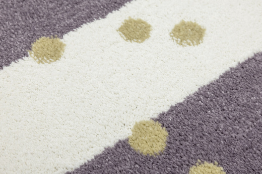 Okrągły Dywan Lima M044A cream/lila Fiolet Krem Zloty Paski