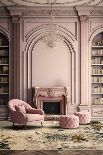 Wełniany Dywan Isfahan Clario Krem Marmur Terrazzo Beż