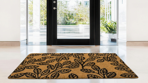 Antypoślizgowa Wycieraczka Kokosowa Retro Listki