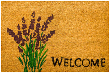 Antypoślizgowa Wycieraczka Kokosowa Kolor Welcome Lawenda