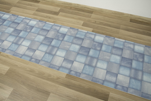 Mata Łazienkowa Softy-tex 843 niebieska kratka szerokość 65 cm