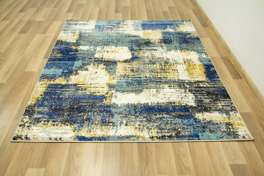 Dywan Victoria 7561A cream/blue Abstrakcyjny PrzecieranyKrem Turkus Żółty