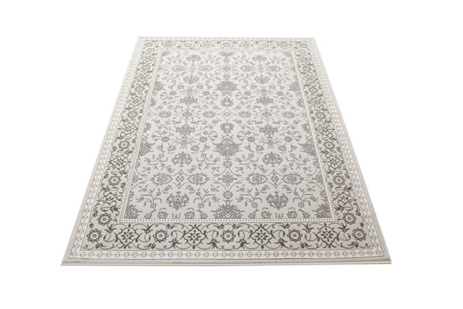 Lśniący Dywan Allora Plus F346A grey Srebrzysty Szary Ornament w Ramce