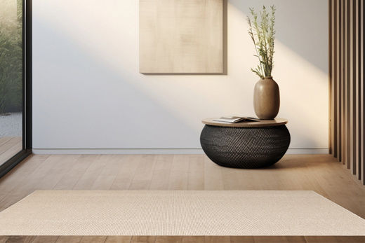 Dywan pętelkowy Hercules 1413 Beż Krem Paski Prążki na filcu