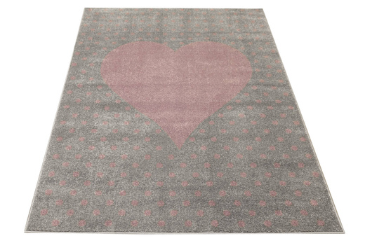 Dywan Dziecięcy Lima G930A l.grey/lila Szary Fiolet Serce