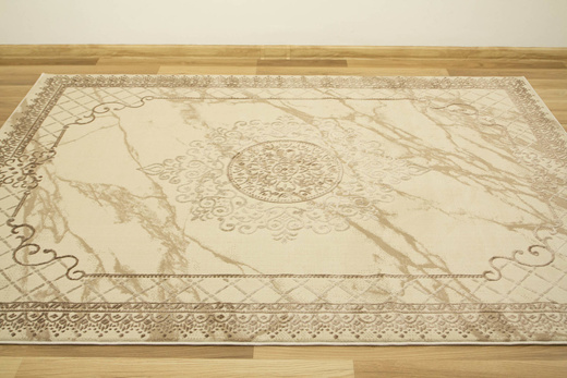 Lśniący Dywan Allora Plus 8164A brown/d.beige Marmur Ornament Beż Brąz
