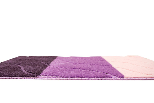 Komplet 2-częściowy Łazienkowy Fiori Fiolet Róż Pasy Fale