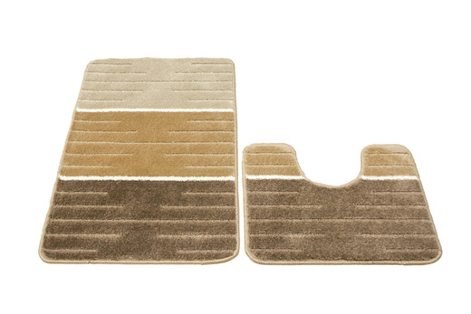 Komplet 2-częściowy Łazienkowy Como Beige Beżowy Krem Pasy