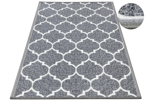Antypoślizgowy Dywan Jasny Szary Koniczyna Marokańska
