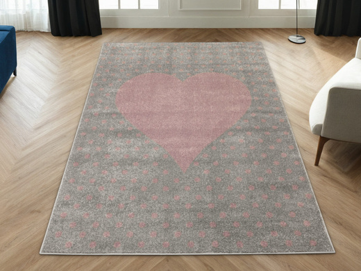 Dywan Dziecięcy Lima G930A l.grey/lila Szary Fiolet Serce