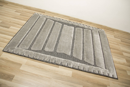 Dywan Shaggy Lula Soft IM44A Szary Czarny Geometria