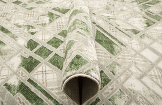 Dywan Garda P1149 Green Zieleń Beż Romby Marmur