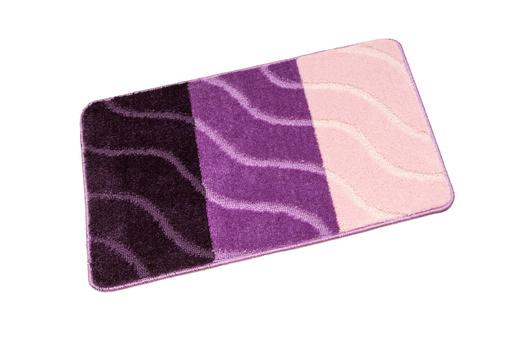 Komplet 2-częściowy Łazienkowy Fiori Fiolet Róż Pasy Fale