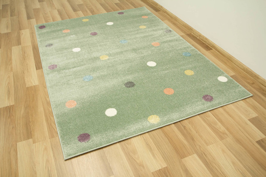 Dywan Dziecięcy Lima C275A green/lila Pistacjowy Kropki