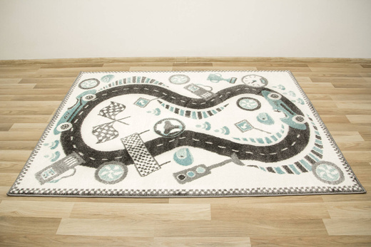 Dywan Dziecięcy Lima F500A cream/d.grey Uliczki Wyścigi