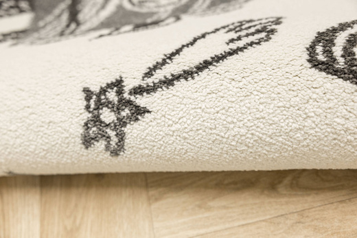 Dywan Dziecięcy Lima G931A cream/d.grey Pastelowy Krem Turkus Roboty Rakiety Kosmos