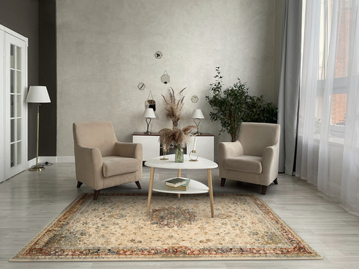 Wełniany Dywan Dywilan Omega Kordoba Koniak Ornament