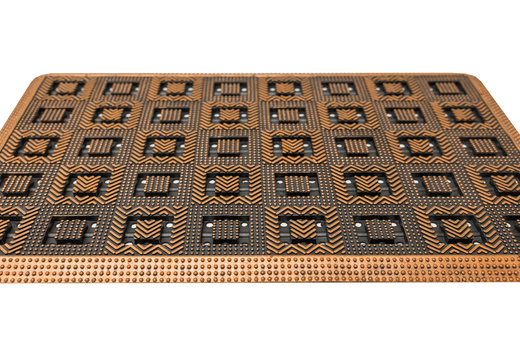 Wycieraczka gumowa kolor M44 ażurowa kwadraty brąz