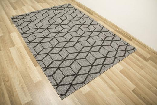 Dywan Dwustronny Sznurkowy Brussels 205178/11020 night Night Antracyt Szary Romby Outdoor