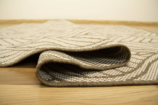 Dywan Dwustronny Sznurkowy Brussels 205647/10210 coffee Beż Krem Listki Outdoor