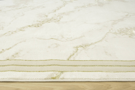 Lśniący Dywan Allora Plus B839A cream/gold Marmur Beż Krem Złoto