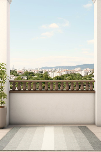 Dywan Dwustronny Sznurkowy Brussels 205248/10010 silver pasy Outdoor