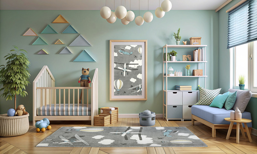 Dywan Lima 9359B l.grey/cream Samoloty Szary Krem