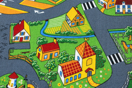 Wykładzina Little Village uliczki na filcu szerokość 4 m