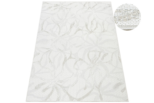 Dywan Sznurkowy Haga 04720A l.grey/cream Szary Beż Krem Kwiaty Outdoor