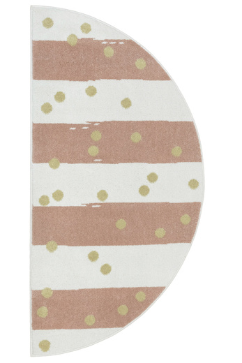 Dywan Półokrągły Dziecięcy Lima M044A cream/rose Róż Krem Zloty Paski