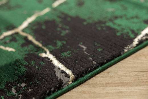 Dywan Diamond K8716Z Green Butelkowa Zieleń Złoty Marmur