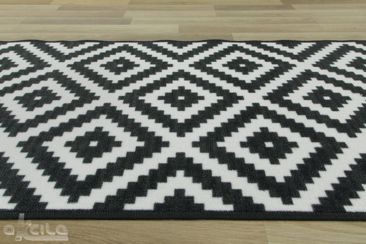 Antypoślizgowy chodnik romby czarny 91 szerokość 120 cm