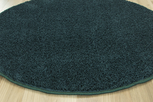 Okrągły Dywan Koło Phuket 40 Butelkowa Zieleń Shaggy