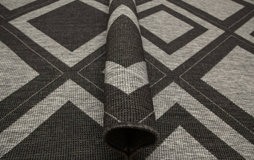 Dywan Dwustronny Sznurkowy Brussels 205386/11010 n.silver Antracyt Szary Romby Outdoor