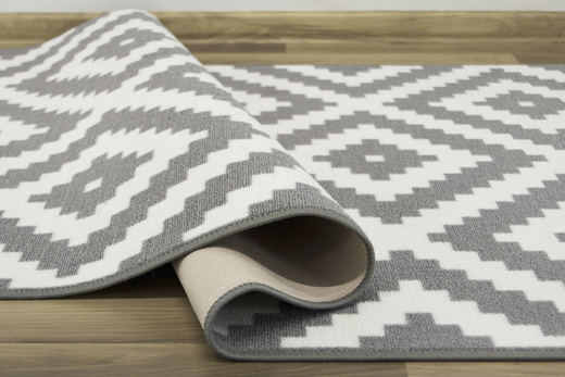 Antypoślizgowy Skandynawski Dywan Romby Szare