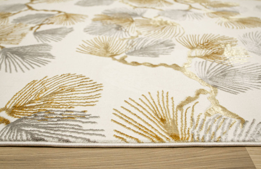 Dywan Elisa PF151 nehir/gold Krem Złoty Listki
